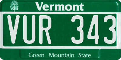 VT license plate VUR343