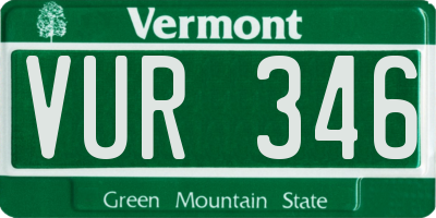 VT license plate VUR346