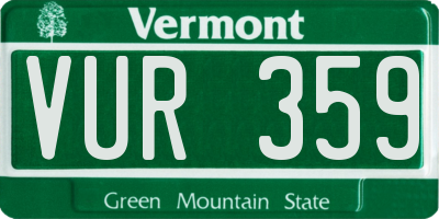 VT license plate VUR359