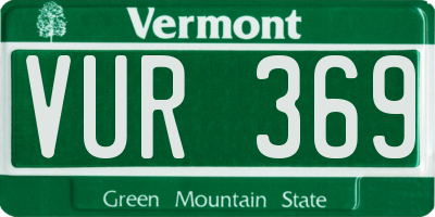 VT license plate VUR369