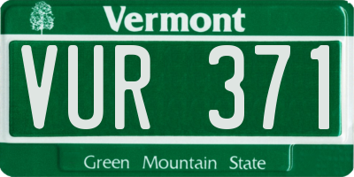 VT license plate VUR371