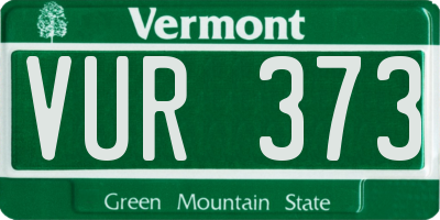 VT license plate VUR373