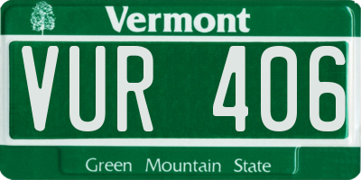 VT license plate VUR406