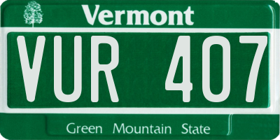 VT license plate VUR407