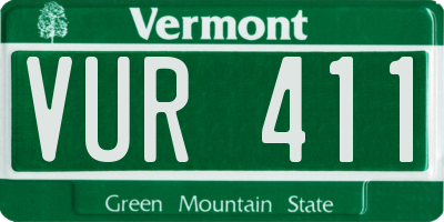 VT license plate VUR411