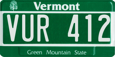 VT license plate VUR412