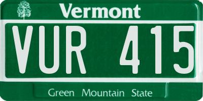VT license plate VUR415
