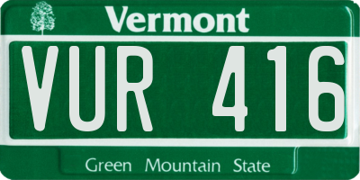 VT license plate VUR416