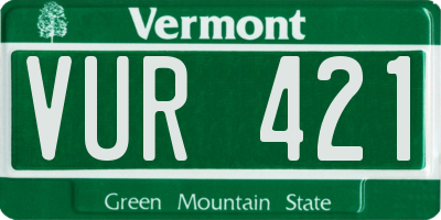 VT license plate VUR421