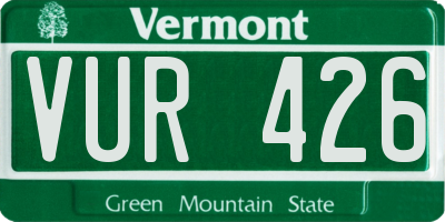 VT license plate VUR426
