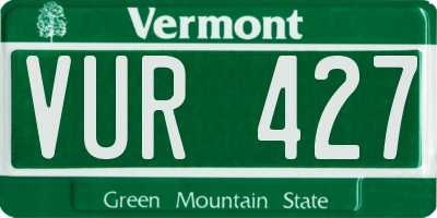 VT license plate VUR427