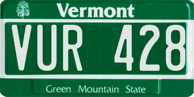 VT license plate VUR428