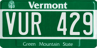 VT license plate VUR429