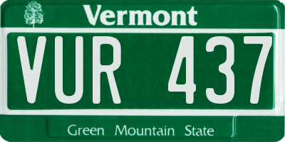 VT license plate VUR437