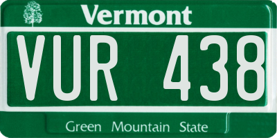 VT license plate VUR438