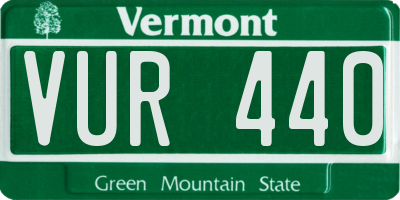 VT license plate VUR440