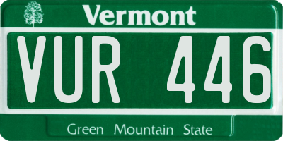 VT license plate VUR446