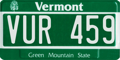 VT license plate VUR459