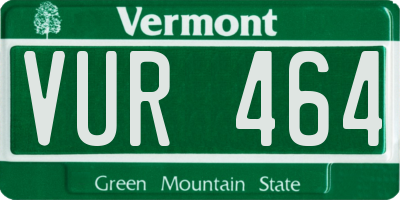 VT license plate VUR464