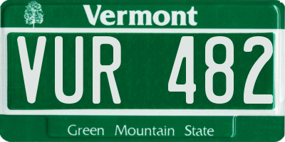 VT license plate VUR482