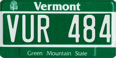 VT license plate VUR484