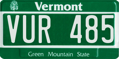VT license plate VUR485