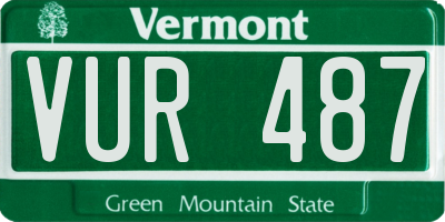 VT license plate VUR487