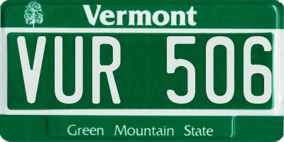 VT license plate VUR506