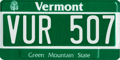 VT license plate VUR507