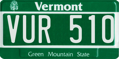 VT license plate VUR510