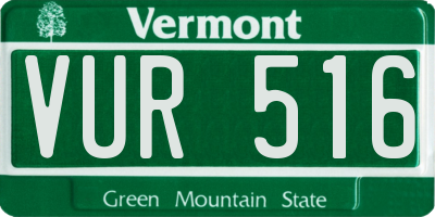 VT license plate VUR516