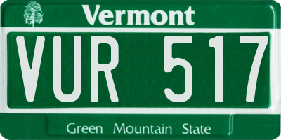 VT license plate VUR517