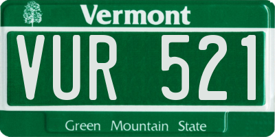 VT license plate VUR521