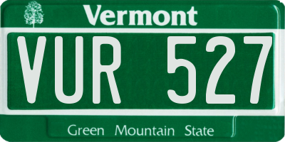 VT license plate VUR527
