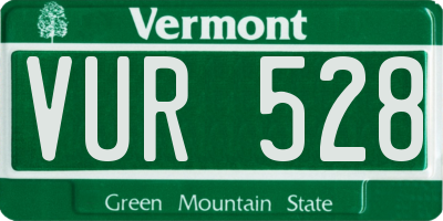 VT license plate VUR528