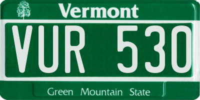 VT license plate VUR530