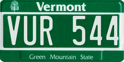 VT license plate VUR544