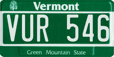 VT license plate VUR546