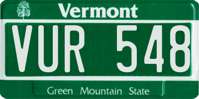 VT license plate VUR548