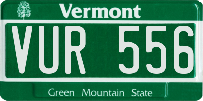 VT license plate VUR556
