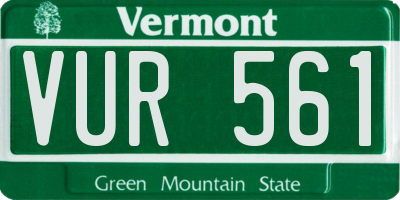 VT license plate VUR561