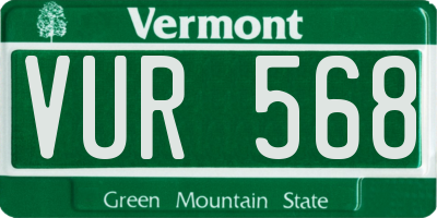 VT license plate VUR568