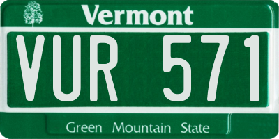 VT license plate VUR571