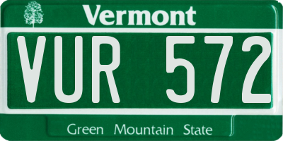 VT license plate VUR572