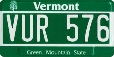 VT license plate VUR576