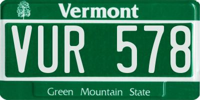 VT license plate VUR578