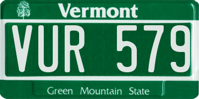 VT license plate VUR579