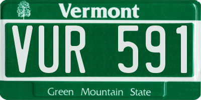 VT license plate VUR591
