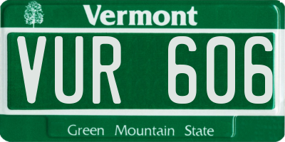 VT license plate VUR606