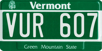 VT license plate VUR607